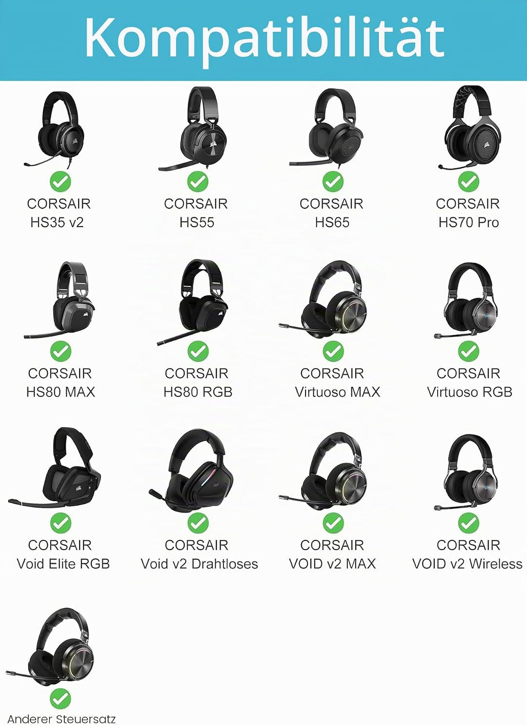 Harte Tasche Hülle Case Kompatibel mit Corsair HS35 v2 / HS55 / HS65 / HS80 RGB/Virtuoso MAX/Void El