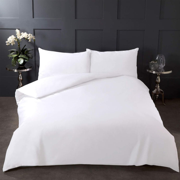 Highams 100 Prozent Cotton Bettwäsche Set, White-Double, Full, HPLCWH7302 One Size White, One Size W