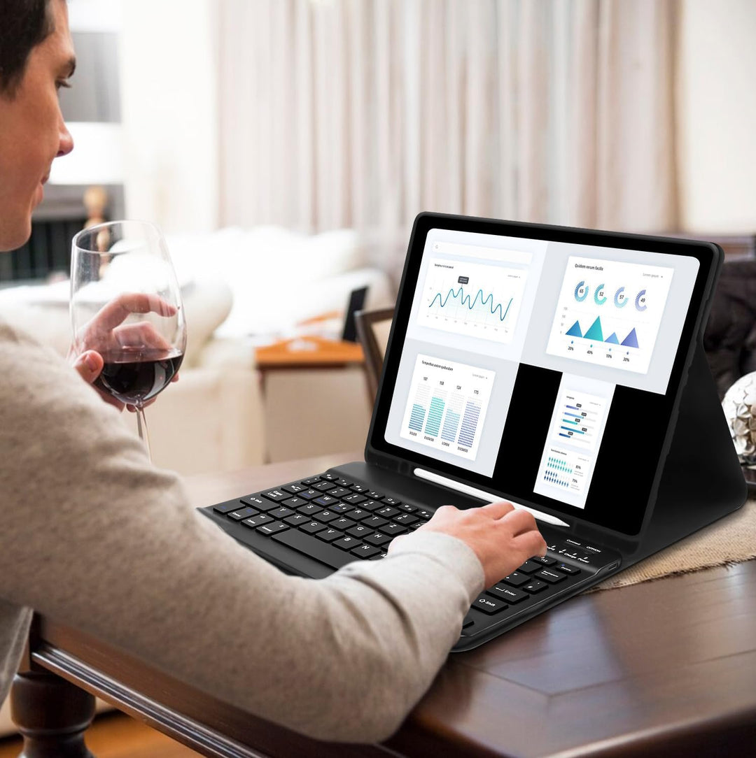 Lielax Tastatur Hülle für Samsung Galaxy Tab A7 10.4 Zoll 2022/2020(QWERTZ Layout), Magnetisch Abneh