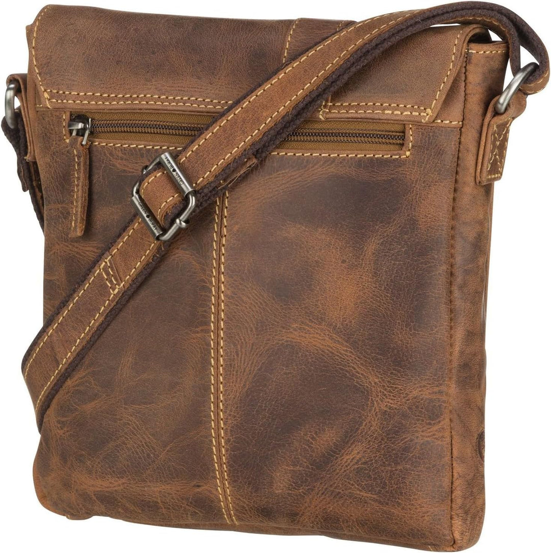 Greenburry Vintage Umhängetasche Leder 22 cm Brown, Brown