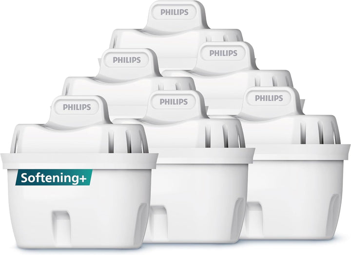 Philips Wasser Station & Wasserfilter-Kartusche Softening+, 6er-Pack, Brita-kompatibel, BIS ZU 50% W
