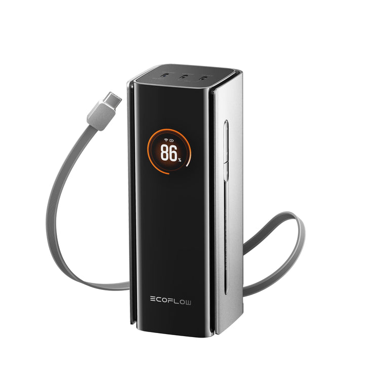 EcoFloW Rapid Pro Laptop Powerbank 20000mAh, 230W Power Bank mit 60cm ausziehbarem Kabel, 3 USB-C Po