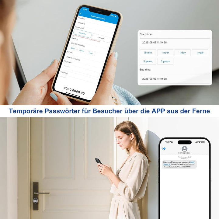 WELOCK ToucA51 Pro Elektronisches Türschloss Fingerabdruck mit Passwort,RFID Karte,APP und WiFi,Fing