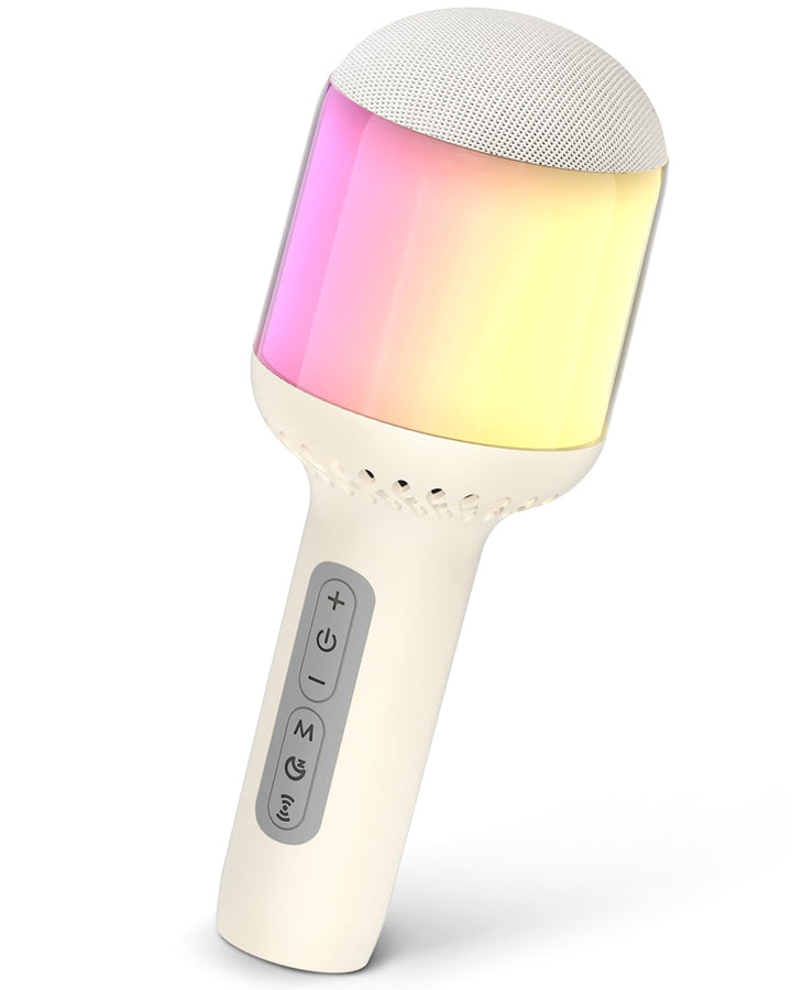 Karaoke Mikrofon Kinder & Erwachsene , Kabellos Bluetooth Mikrofon Karaoke mit LED Licht, Tragbares