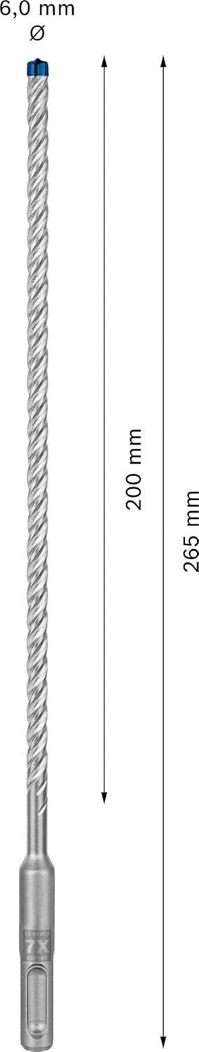 Bosch Professional 10x Expert SDS plus-7X Hammerbohrer (für Stahlbeton, Ø 6,00x265 mm, Zubehör Bohrh