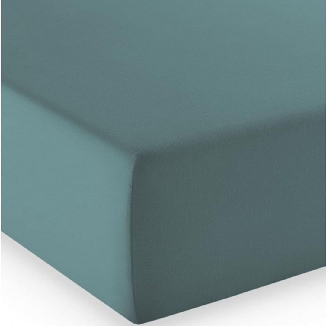 fleuresse Comfort Spannbettlaken, 96% Baumwolle, 4% Elasthan, Aqua, 150 x 200 Aqua 150 x 200, Aqua 1