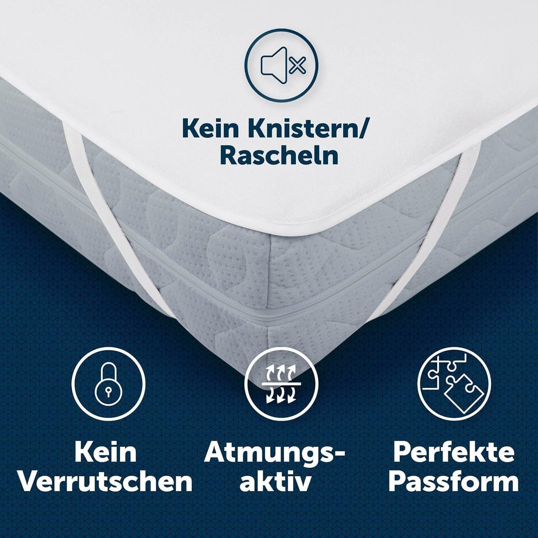 Bettzone Matratzenschoner 90 x 200 cm - mit elastischen Eckbändern -atmungsaktiver Matratzenschoner,