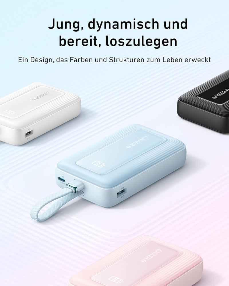 Anker Powerbank 10.000mAh, Zolo Power Bank 30W High-Speed portables Ladegerät mit integriertem USB-C