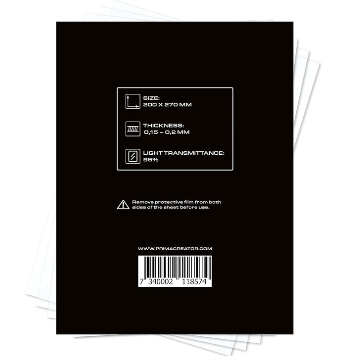 PrimaCreator nFEP Film Sheets for 3D Printers - 200 x 270 mm - 2-pack, 200 x 270 mm