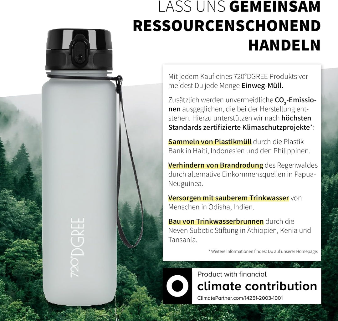720°DGREE Trinkflasche “uberBottle“ +Sieb - 350ml, 500ml, 650ml, 1000ml, 1,5l, 2l - BPA-Frei - Wasse