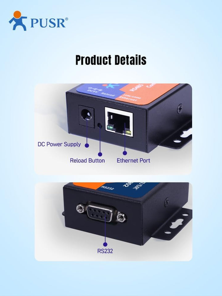 TCP232-302 TCP IP Unterstützung DNS DHCP Modbus Gateway seriell Gerät Server RS232 zu Ethernet-Konve