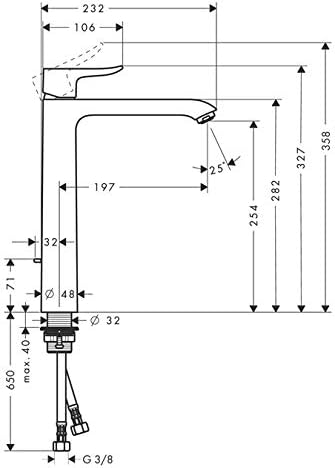 hansgrohe Wasserhahn Metris (Armatur mit Auslauf Höhe 260mm, ohne Ablaufgarnitur) Chrom Chrom Auslau