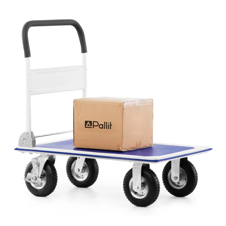Pallit Transportwagen klappbar 300kg Rollwagen mit lenkbarer Luftbereifung Anti-Rutsch Plattformwage