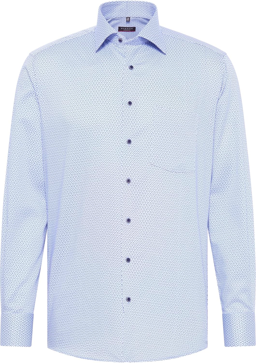 ETERNA Herren bedrucktes Baumwollhemd, Modern Fit 43 Blue/Nature, 43 Blue/Nature