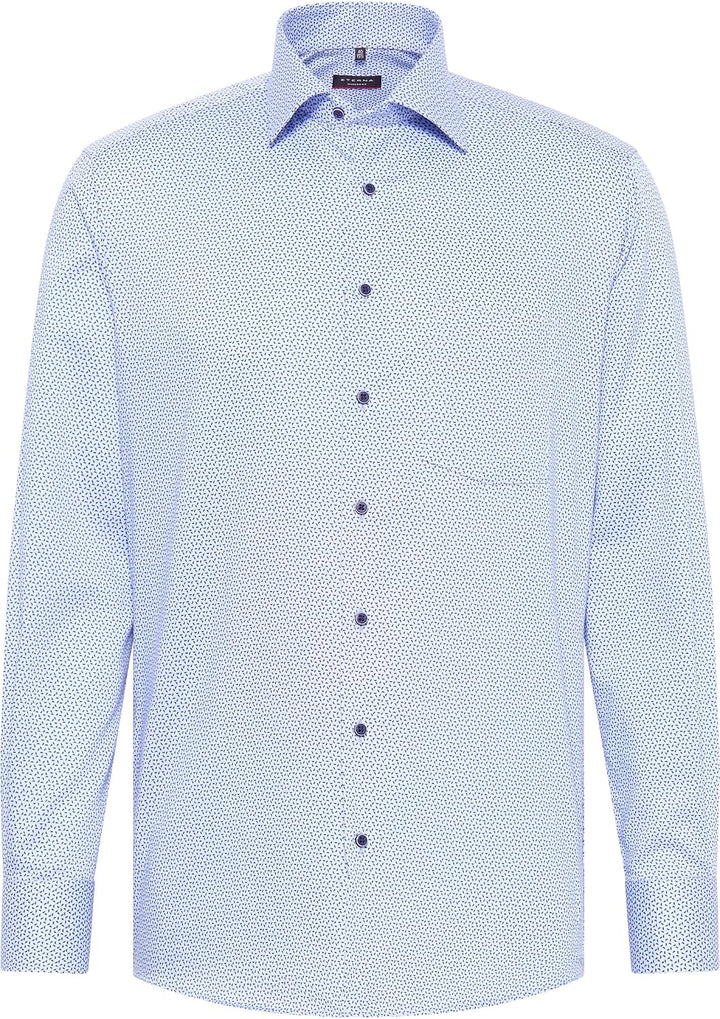 ETERNA Herren bedrucktes Baumwollhemd MODERN FIT 41 Hellblau, 41 Hellblau