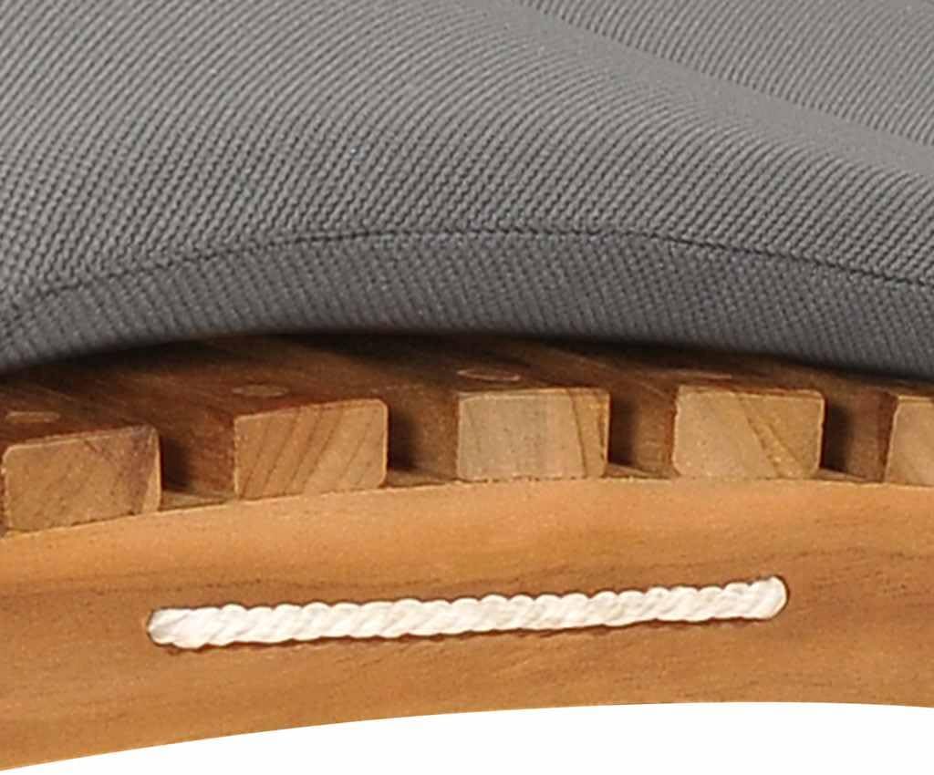 vidaXL Teak Massiv Sonnenliege Klappbar mit Dunkelgrauer Auflage Klappliege Gartenliege Relaxliege G