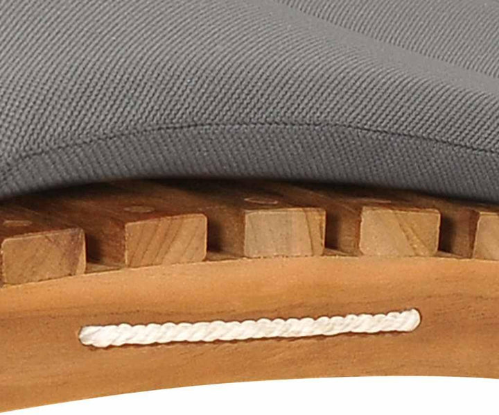 vidaXL Teak Massiv Sonnenliege Klappbar mit Dunkelgrauer Auflage Klappliege Gartenliege Relaxliege G