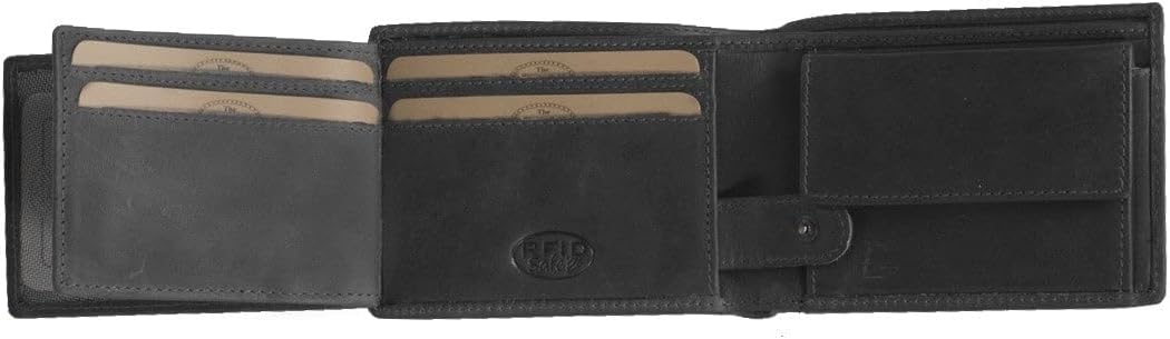 The Chesterfield Brand Wax Pull Up Marvin Geldbörse RFID Leder 10,5 cm,Schwarz,Einheitsgrösse