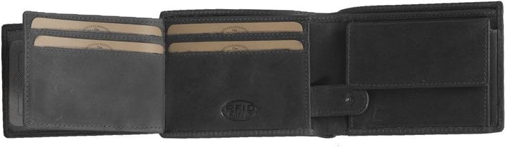 The Chesterfield Brand Wax Pull Up Marvin Geldbörse RFID Leder 10,5 cm,Schwarz,Einheitsgrösse