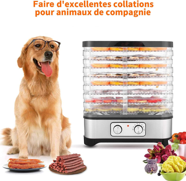 COOCHEER Dörrautomat Dörrapparat für Obst und Gemüse,Lebensmitteltrockner, 400W mit Temperatur einst