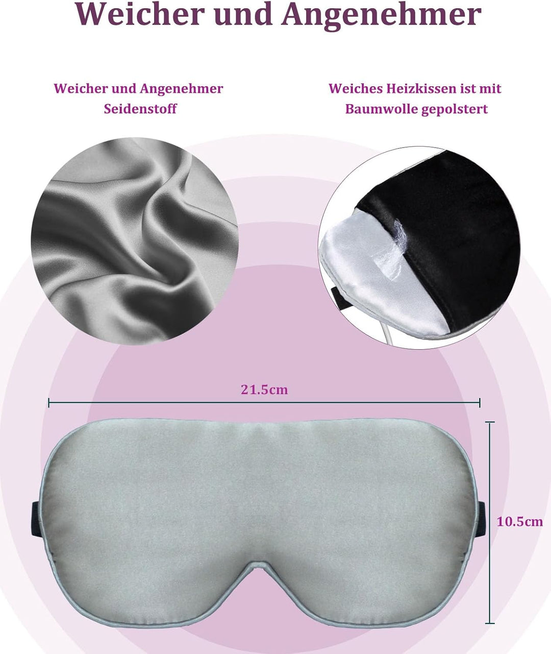 Beheizte Augenmaske, PJYU Seidenaugenmaske für geschwollene Augen, trockene Augen, Blepharitis-Behan