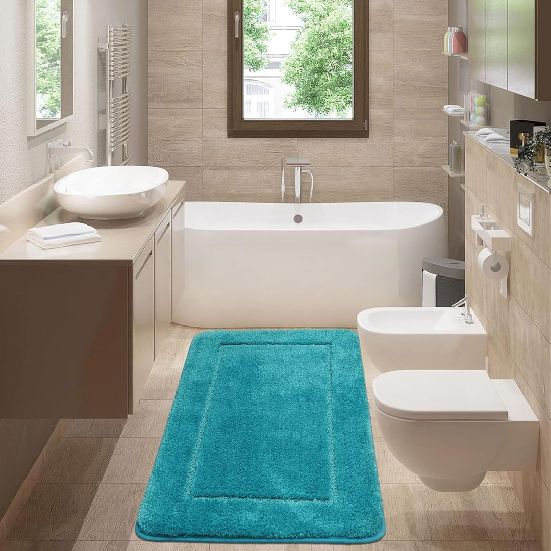 SOANNY Badematte 60x150 cm, Einzelstück, Hochflor Mikrofaser, rutschfest & Waschbar, Saugfähig Gross