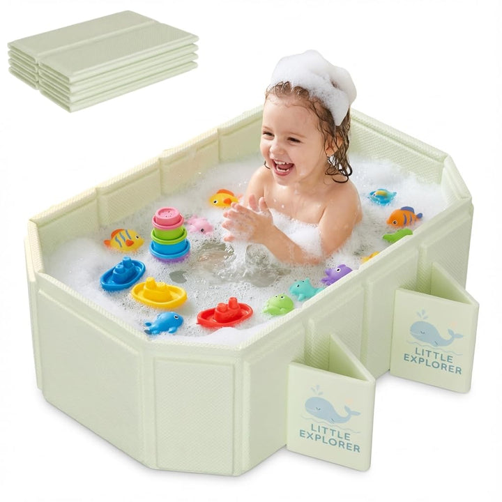 Babywanne Faltbar für Babys &amp; Kleinkinder von 0–6 Jahren, Klappbare Babybadewanne für Dusche &amp; Bad,