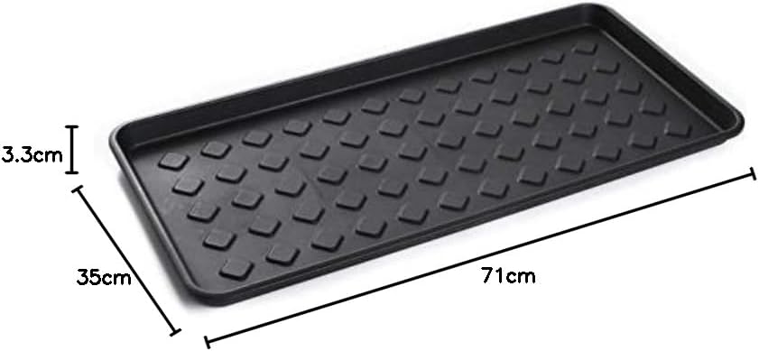 2X Schuhtablett 71x35 cm Schwarz – Schuhwanne mit Hohem Rand (3,3cm), Schuhabtropfschale Kunststoff,