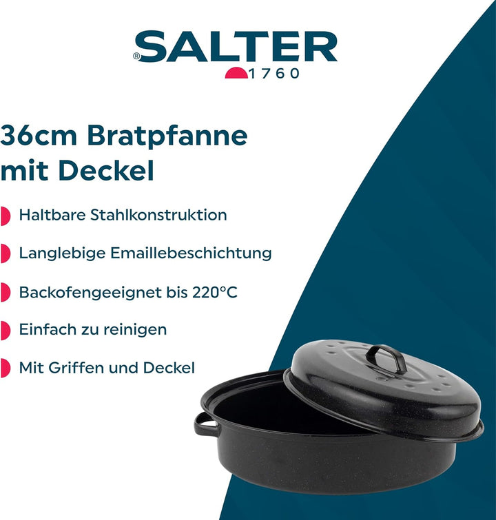Salter BW12810EU7 Selbstbräter - Romanovitreous Email-Beschichtung, leicht zu reinigen, spülmaschine