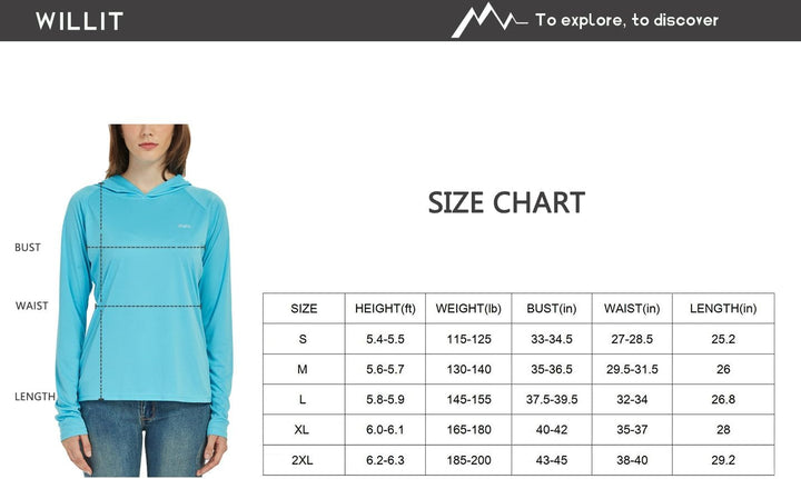 WILLIT Damen Laufshirt UPF 50+ Sonnenschutz Hoodie Sportshirt UV Shirt Langarm Wandern Angeln Outdoo