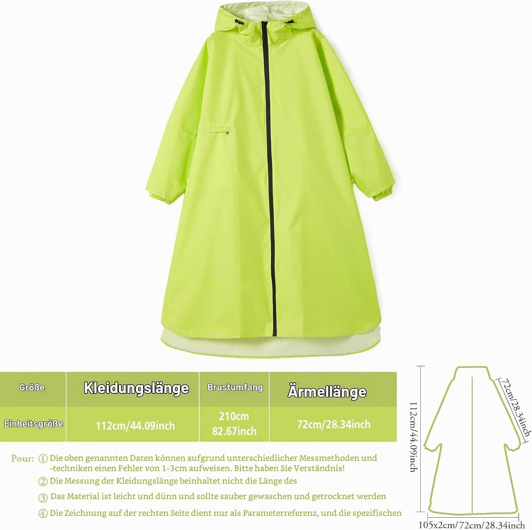 Ynport Crefreak Damen Lange Wasserdichte Regenmäntel Leichter Regenponcho Packbare Outdoor-Regenbekl