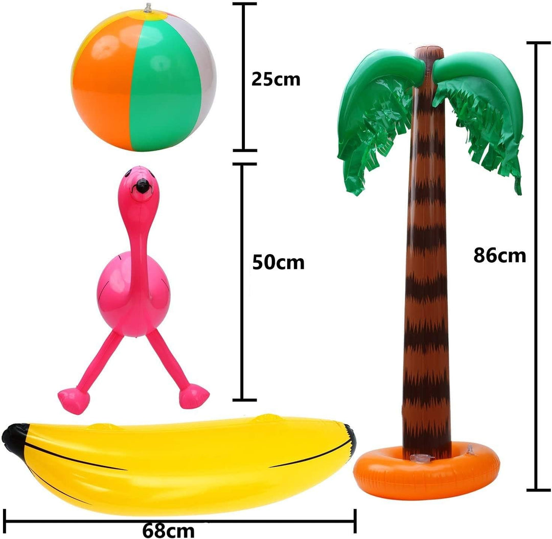 LATERN 11 Stück Aufblasbare Palmen Aufblasbar Flamingos Papagei Banane Strand Bälle Spielzeug für Ha