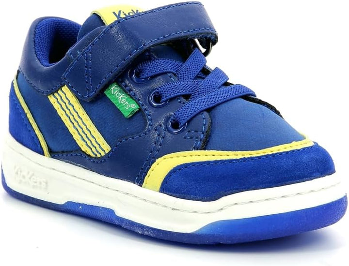 Kickers Unisex Kinder Kouic Sneaker 20 EU Marineblau Gelb, 20 EU Marineblau Gelb