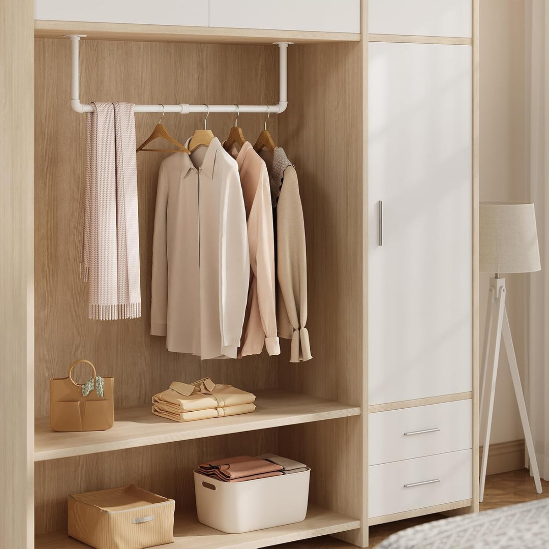 Kleiderstange Wandmontage, Garderobe Rohr industrial, für Flur Küche Wohnzimmer Badezimmer, 100 cm,