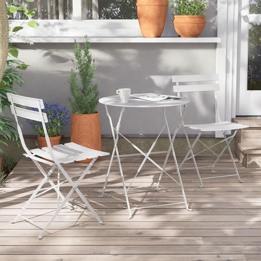 Grand patio Bistro Set 3 Stück, Gartenmöbel Set, Sitzgruppe 2 Stühle und 1 Tisch, Premium Stahl, Kla