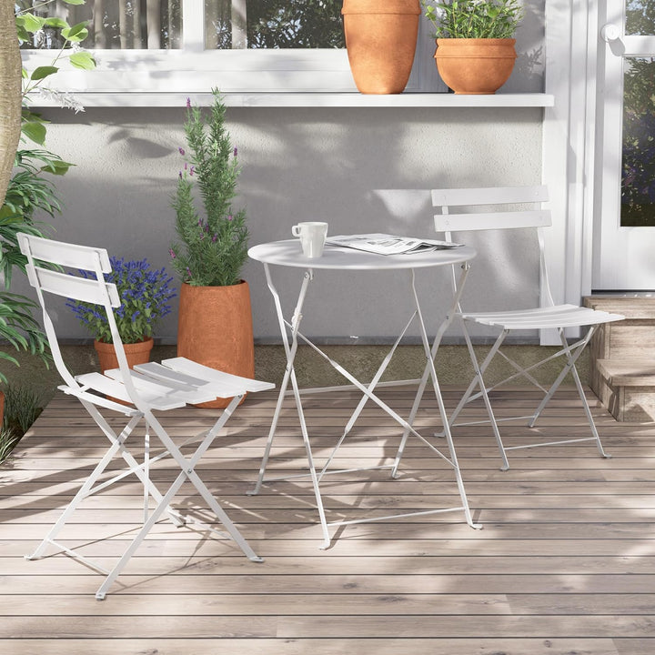 Grand patio Bistro Set 3 Stück, Gartenmöbel Set, Sitzgruppe 2 Stühle und 1 Tisch, Premium Stahl, Kla