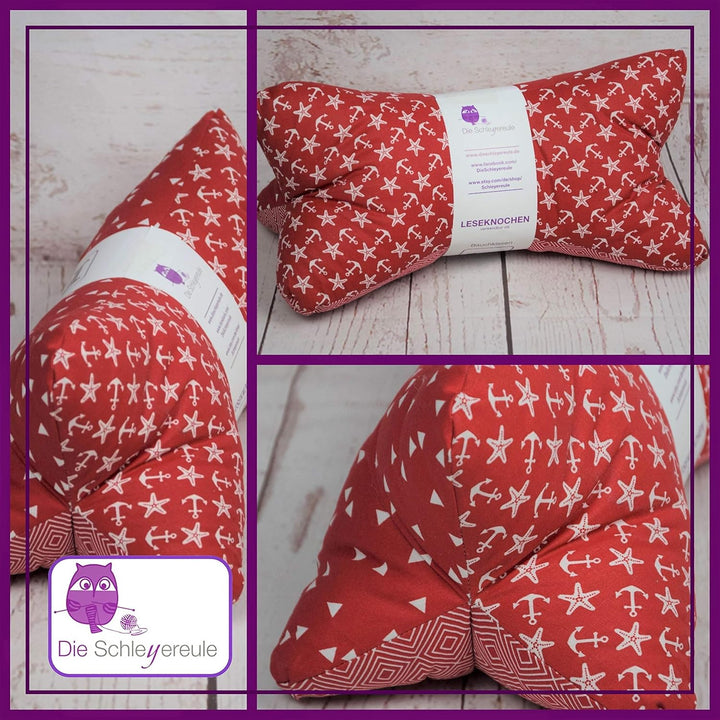 Leseknochen maritim Nackenkissen Handmade in Deutschland, waschbar und hochwertig verarbeitet, als N