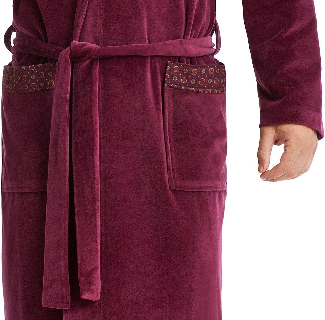 LEVERIE eleganter und kuschelweicher Bademantel (Made in EU) Saunamantel für Herren mit edlem Revers