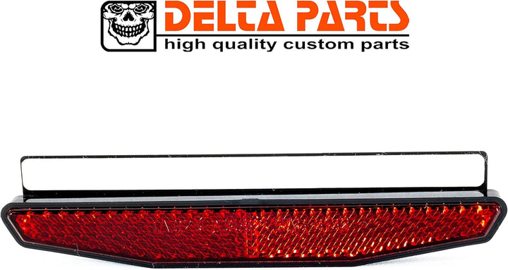 Delta Parts - Reflektor Rückstrahler für Motorrad – Katzenauge hinten - Reflektor inkl. Halteblech a