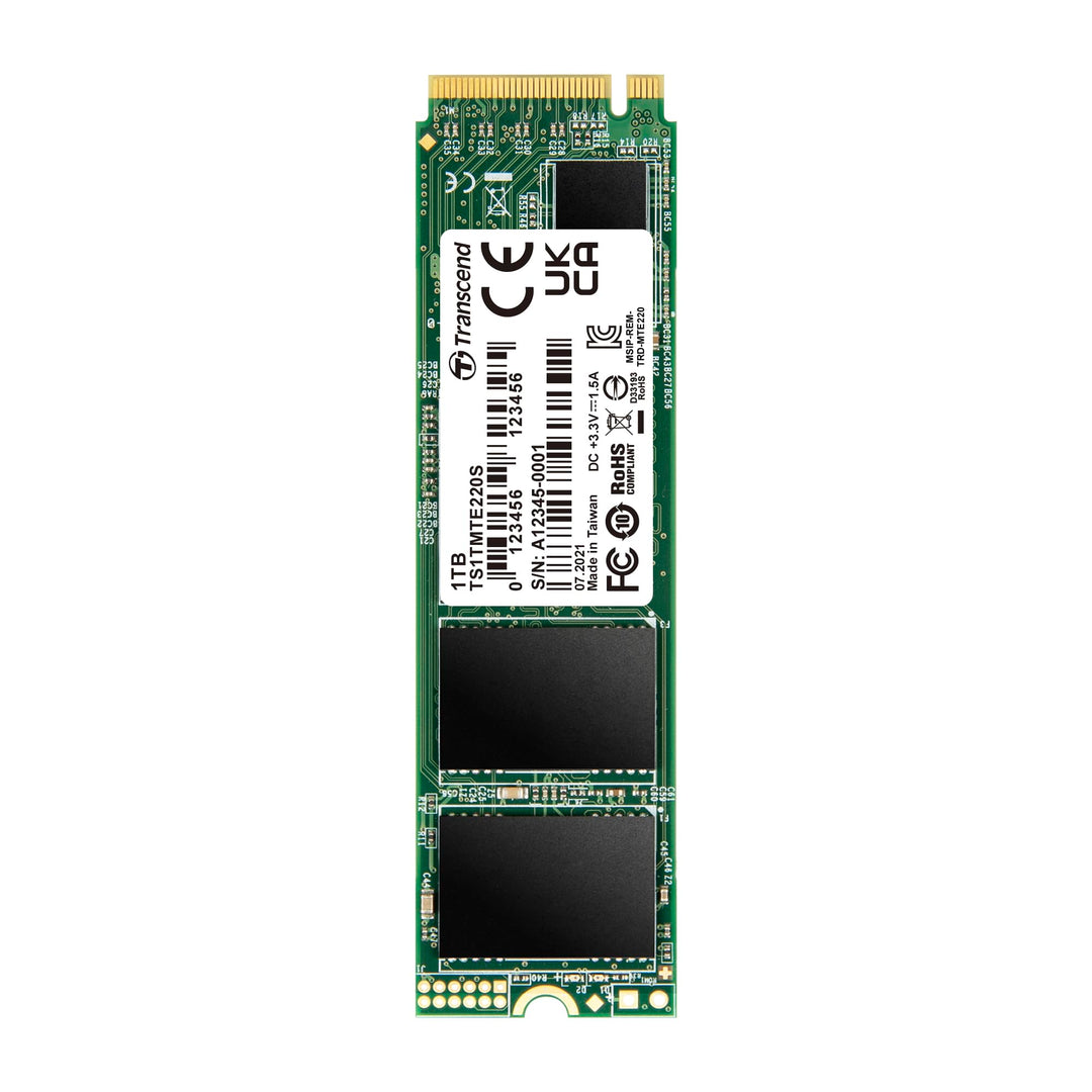Transcend TS1TMTE220S 1TB M.2 Ultra-Highspeed SSD für High-End-Anwendungen (Gaming, digitale Audio-