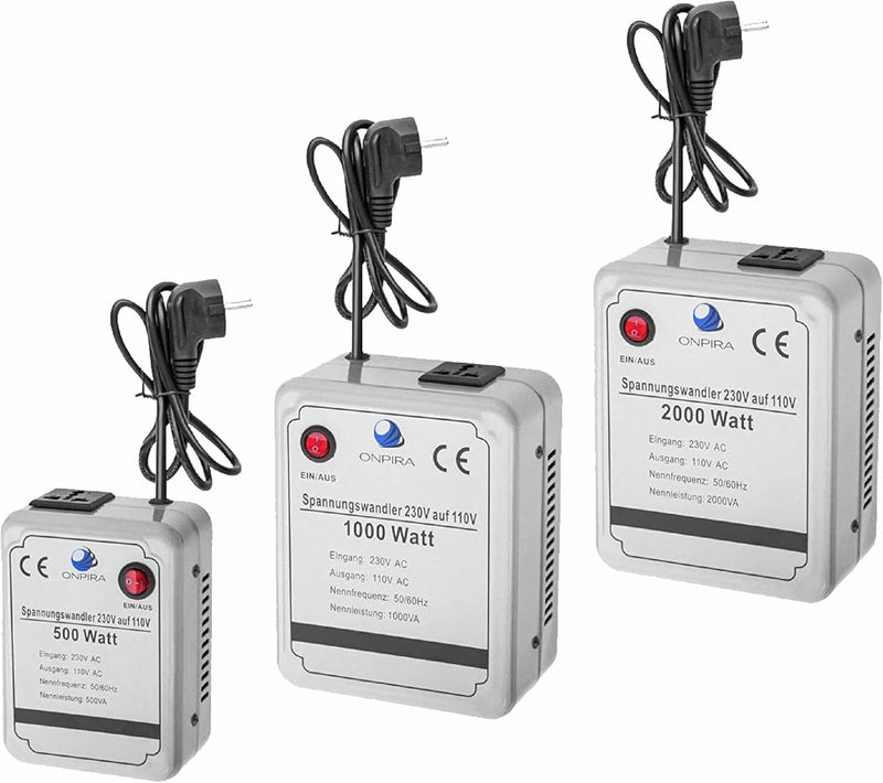220V auf 110V Spannungswandler Transformator Wandler Umwandler Converter 230V AC (500W), 500W