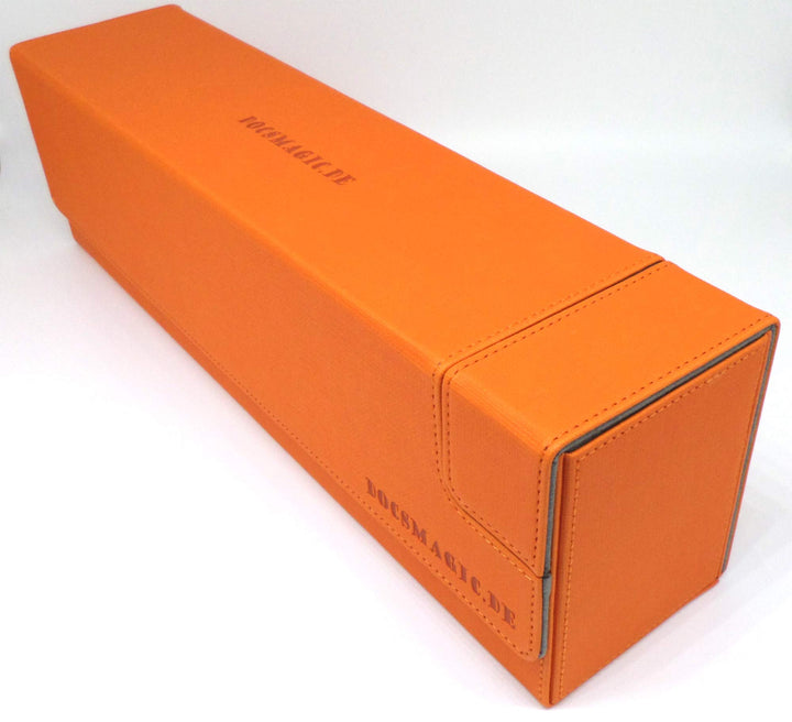 docsmagic.de Premium Magnetic Tray Long Box Orange Large - Card Deck Storage - Kartenbox Aufbewahrun