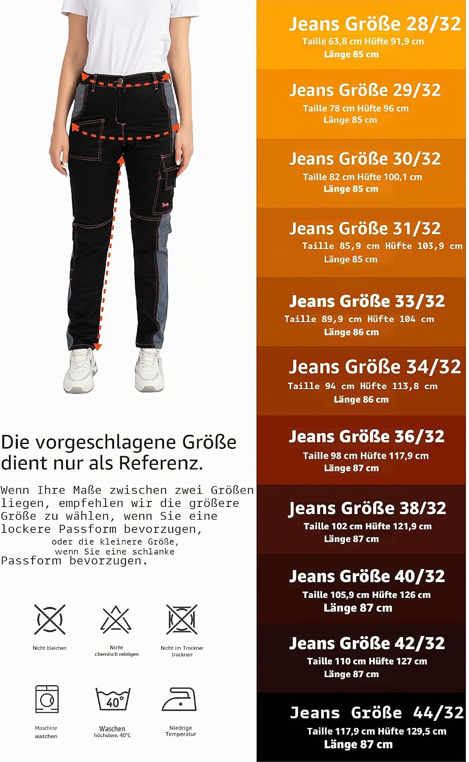 strongAnt Damen Arbeitshose komplett Stretch für Frauen Bundhose mit Kniepolstertaschen Schwarz Grau