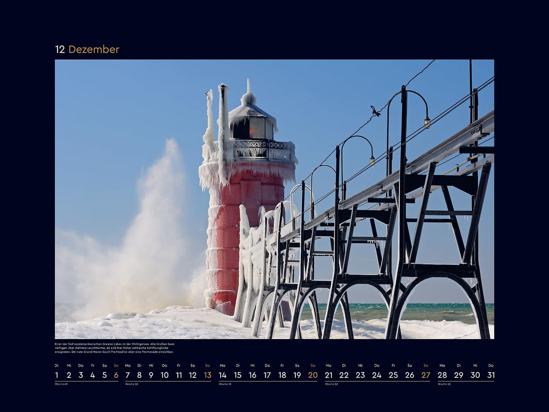 Leuchttürme - KUNTH Wandkalender 2026: Hochwertiger, bildstarker Kalender mit Spiralbindung im Gross