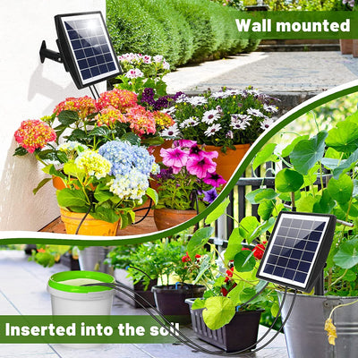 Solar Bewässerungssystem Garten Mit 12Timer-Modi Und Schutz Vor Wassermangel 20M Schlauch Und 20 Stü