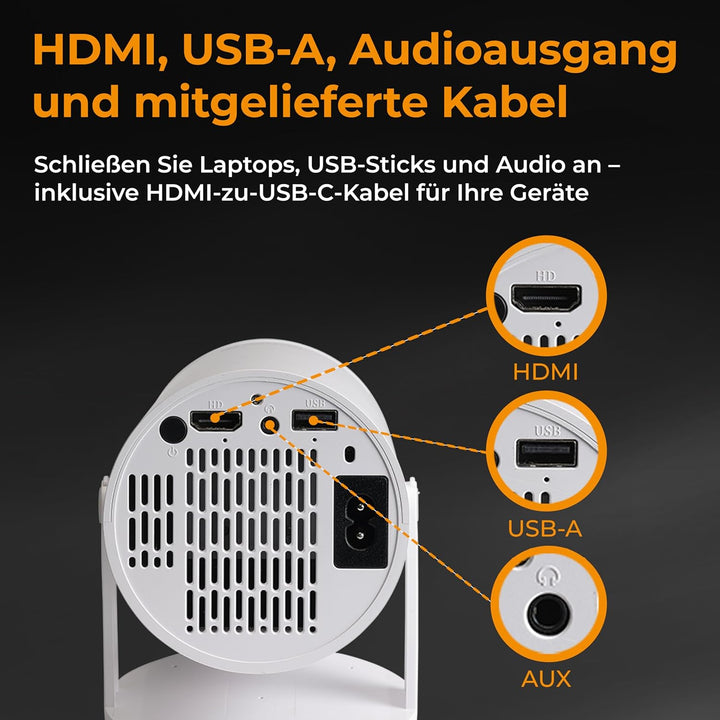 Denver PR-2500 LED-Projektor – 2500 Lumen - Full HD Unterstützung - HDMI/USB/VGA - Lautsprecher - Fe