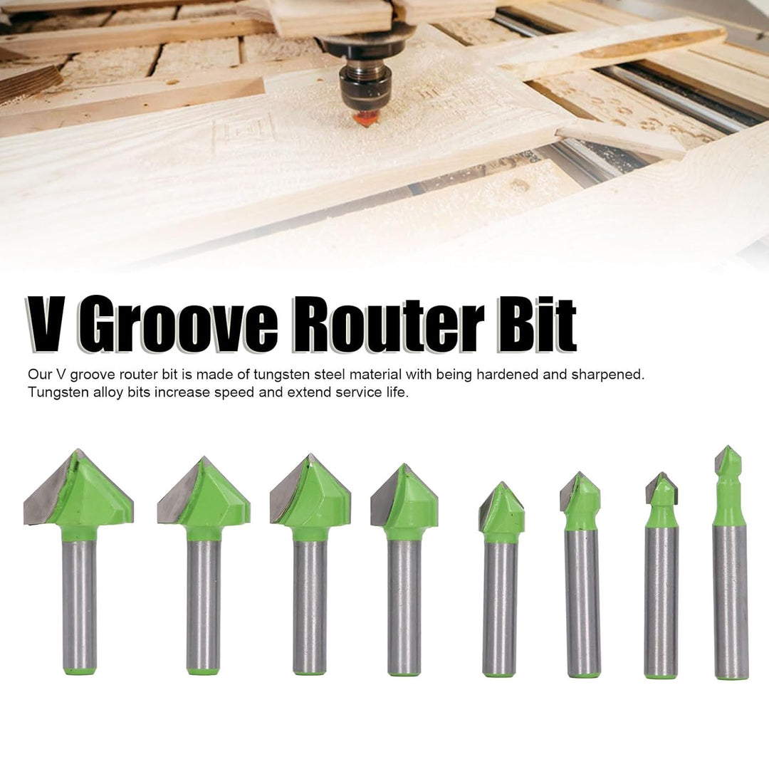 8-mm-Schaft-V-Nut-Fräser, 8-Griff-V-förmiger Fräser, Integrierter Brett-Klappfräser, Schnitz- und Ho
