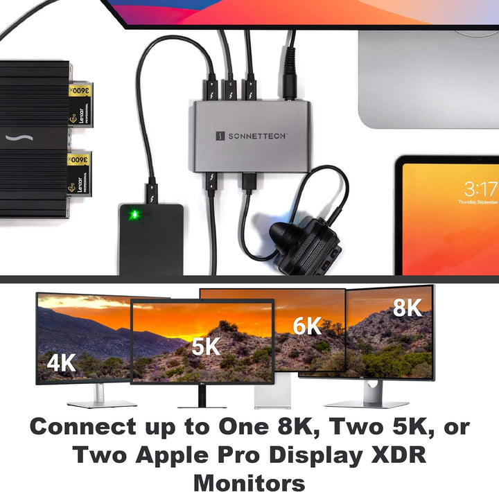 Sonnet Echo 5 Thunderbolt 4 Hub - Kompakter universeller Thunderbolt-4-Hub mit Vier Thunderbolt-4-Po