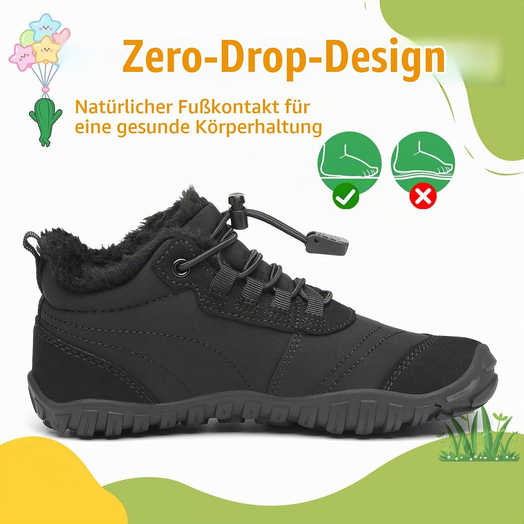 SAGUARO Kinder Winter Barfussschuhe Winterschuhe Warme Gefüttert Wanderschuhe Leicht rutschfest Wint