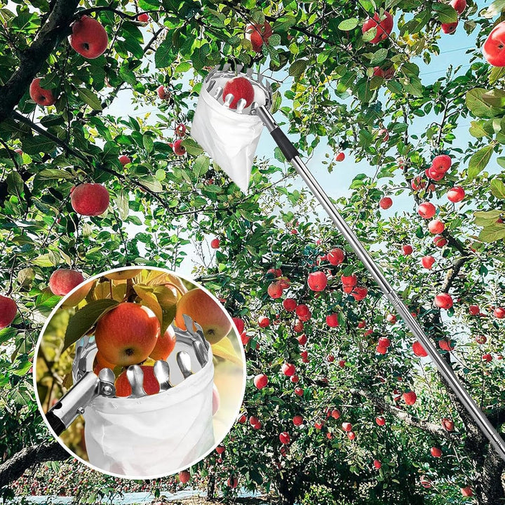 Teleskop Obstpflücker | Höhenverstellbarer Obstpflücker Mit Teleskopstiel,Edelstahl-Greifer Mit Vers
